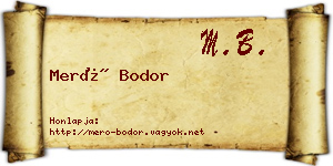 Merő Bodor névjegykártya